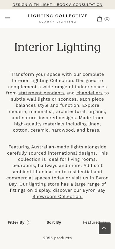 Lighting Collective collection — breadcrumb navigation visible