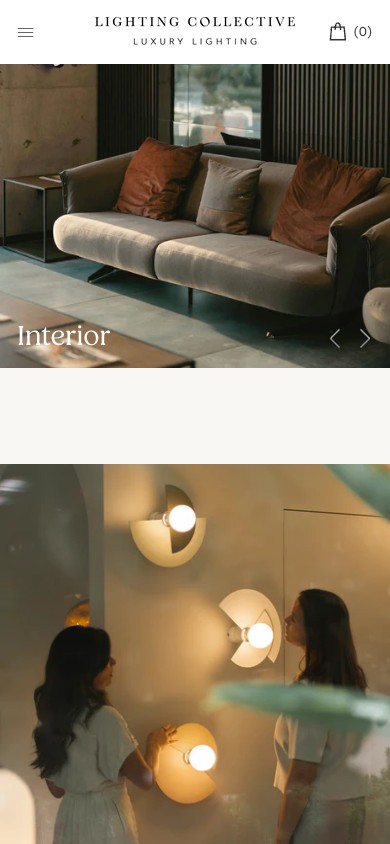 Lighting Collective homepage — social proof visible